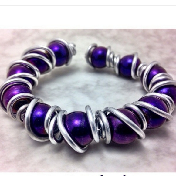 Purple and silver handmade bracelets - Picture 1 of 1